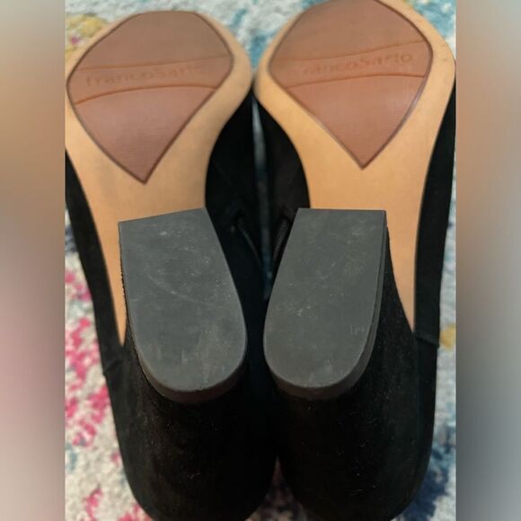 Franco Sarto Bassett Bootie Black Block Heels Size 8 - Picture 7 of 8